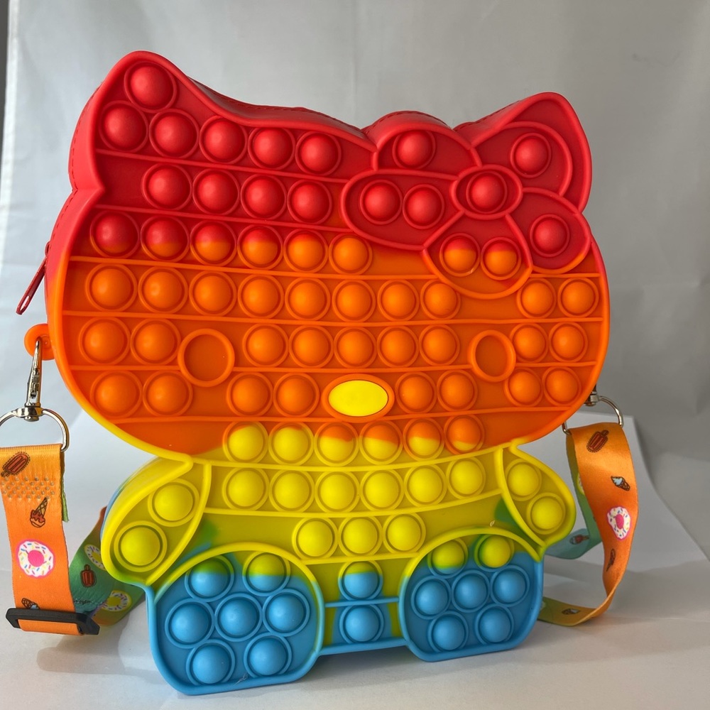 Kitty Crossbody Purse Push Bubble Pop Fidget Toy Stress Relief Toy USA Seller